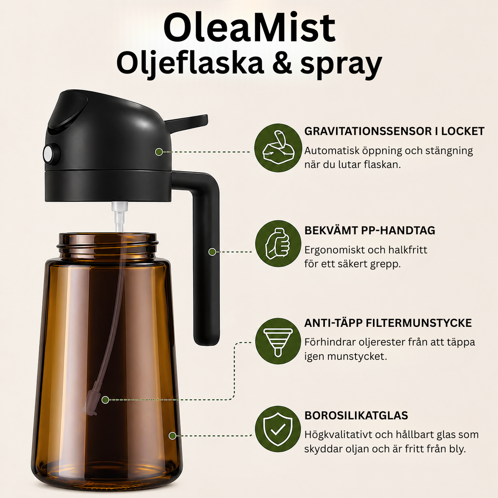OleaMist - 2-i-1 Oljeflaska & Spray